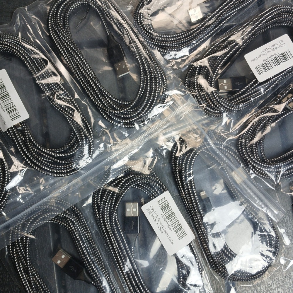 Heavy Duty Braided Long USB Fast Charger Cable Lead For iPhone 14 13 12 11 X 7 8 - Picture 3 of 4